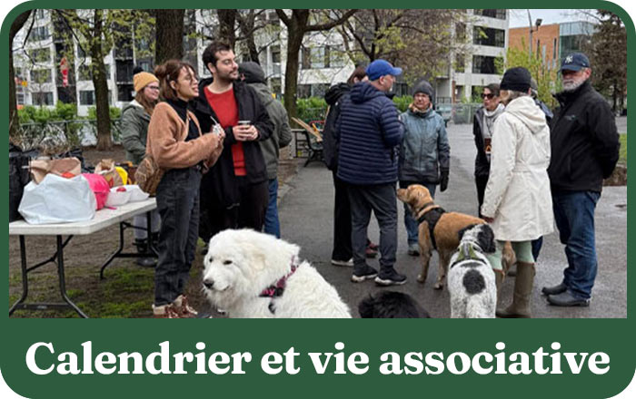 Bénévoles plantant un arbre au parc canin d'Outremont